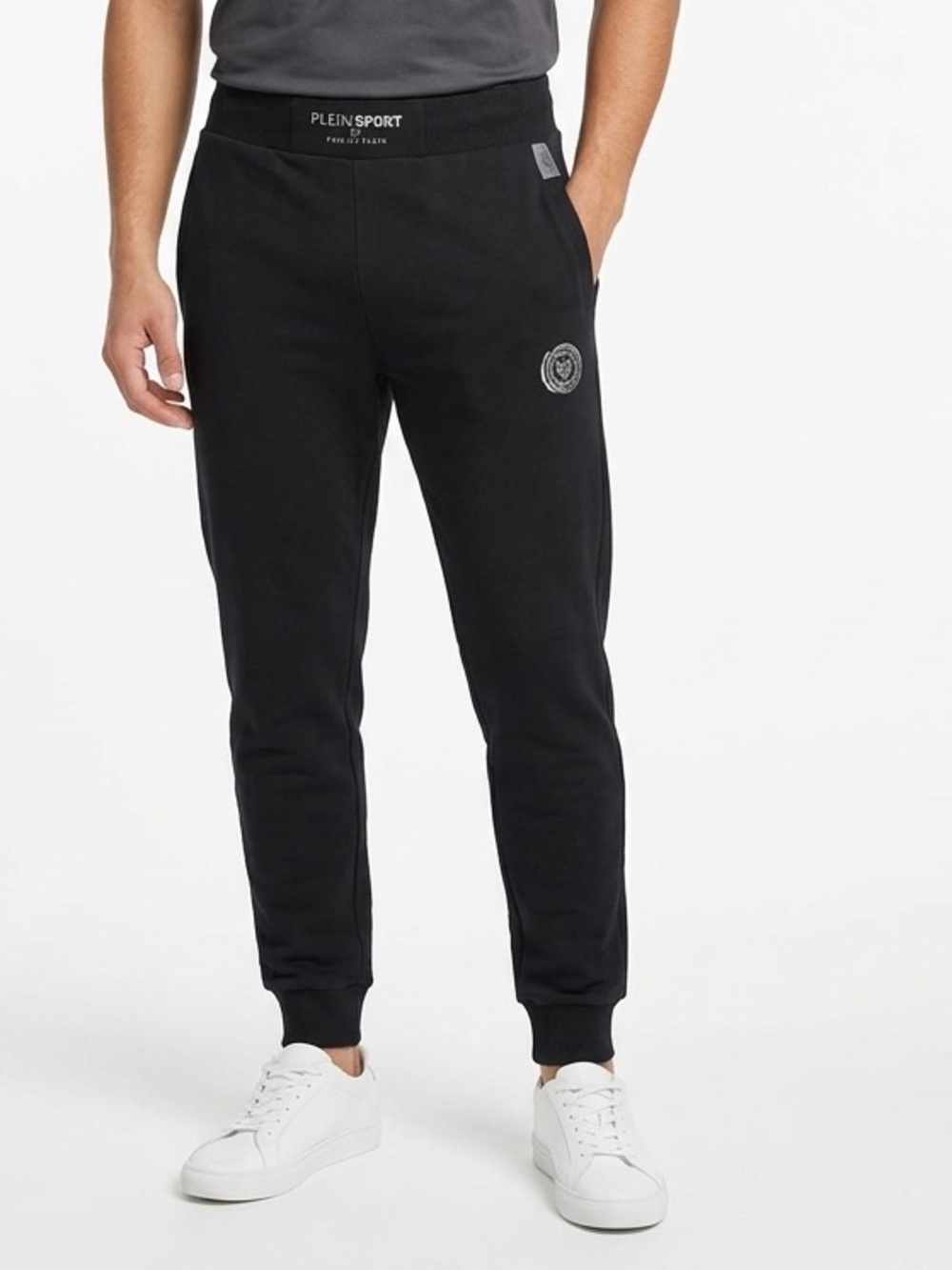 NWT Philipp Plein Sport Tiger Patch Jogger Sweatpants Black Sz M